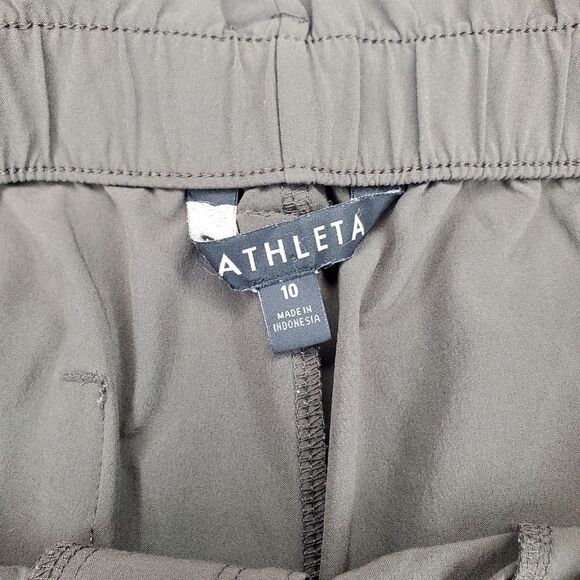 Athleta Skyline Paper Bag Waist Pants Olive Gray Size 10 - Picture 9 of 11